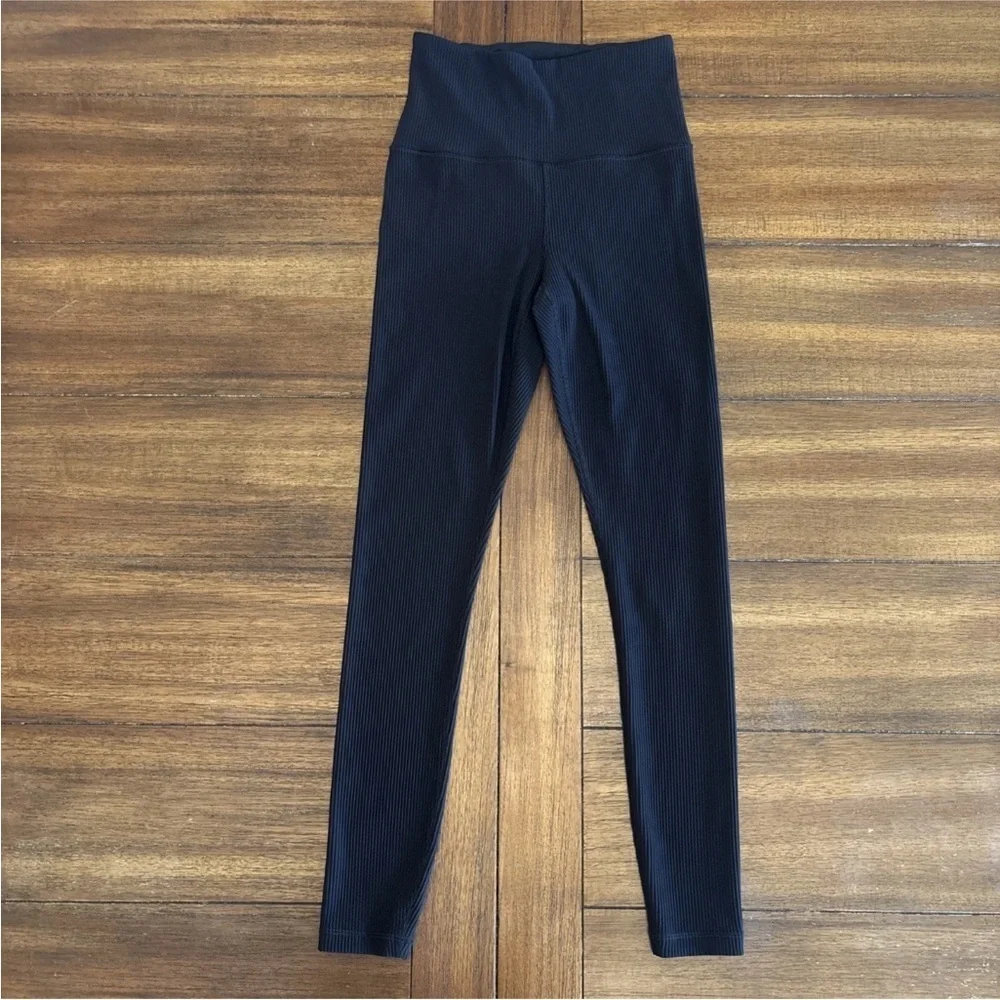 Athleta Elation Ribbed Tights Black Women's Size XS